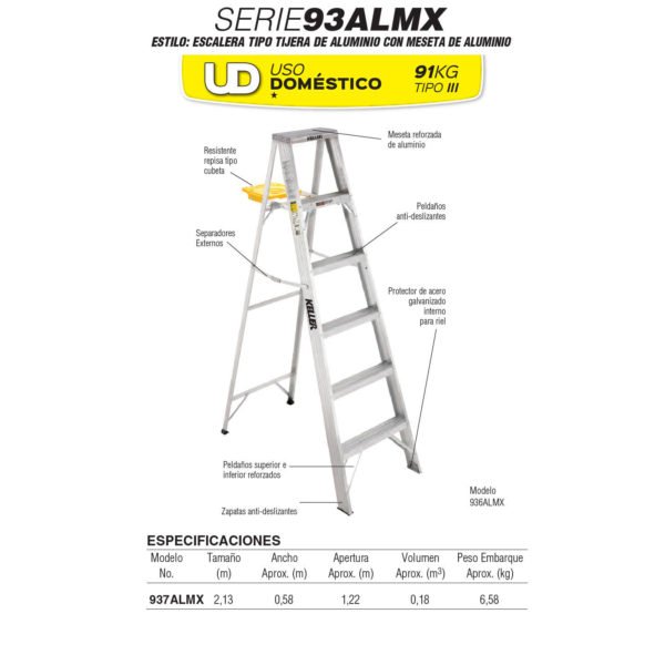 Escalera de Aluminio SERIE 93ALMX - Image 2