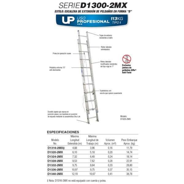 Escalera de Aluminio SERIE D1300-2MX - Image 2